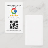 Google Review QR-Code-Karten, Bewertungs-Schild Visitenkarte (Vorne/Hinten)