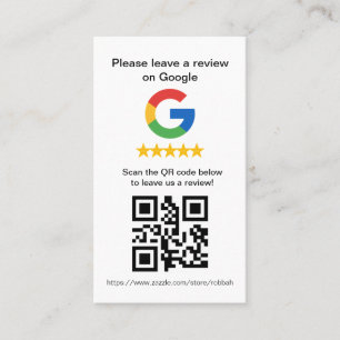 Google Review QR-Code-Karten, Bewertungs-Schild Visitenkarte