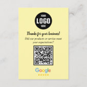 Google Review QR-Code-Karten | Geschäftseinschluss Begleitkarte (Vorderseite)