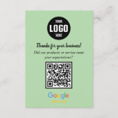 Google Review QR-Code-Karten | Geschäftseinschluss Begleitkarte (Vorderseite)