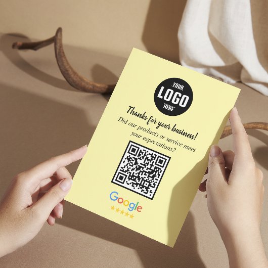 Google Review QR-Code-Karten | Geschäftseinschluss Begleitkarte