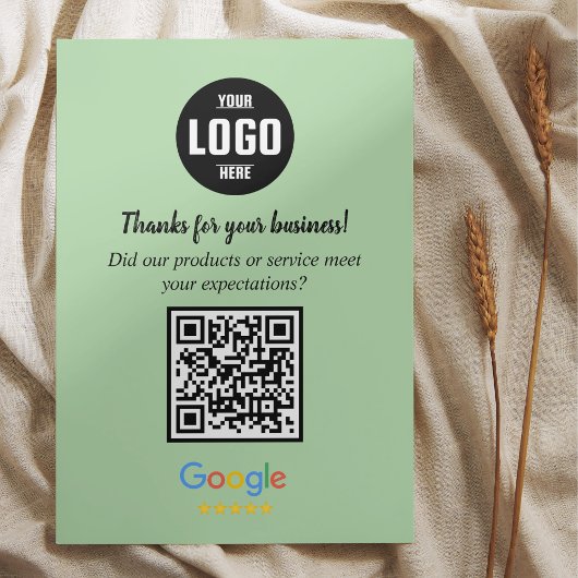 Google Review QR-Code-Karten | Geschäftseinschluss Begleitkarte