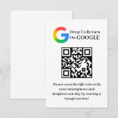 Google Review QR Code Kundensteckerkarte Begleitkarte (Vorne/Hinten)