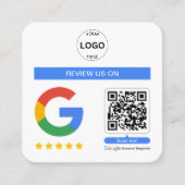 Google Review Qr Code Logo Vielen Dank Minimalisti Quadratische Visitenkarte (Vorderseite)