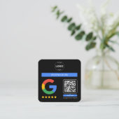 Google Review Qr Code Logo Vielen Dank Minimalisti Quadratische Visitenkarte (Stehend Vorderseite)