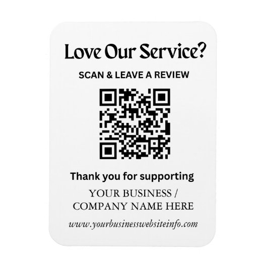 Google Review QR Code Magnet for Small Business (Vertikal)