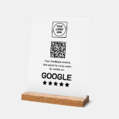 Google Review QR Code | Moderne Geschäftsauslage Acrylschild (Winkel)