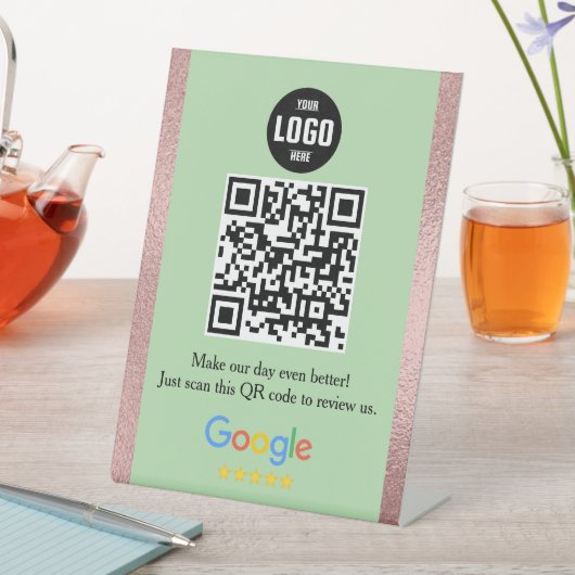 Google Review QR Code Pedestal Sign for Business Sockelschild (In Situ)