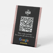Google Review QR Code Pedestal Sign for Business Sockelschild (Vorderseite)
