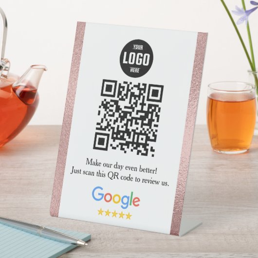 Google Review QR Code Pedestsign for Business Sockelschild (In Situ)