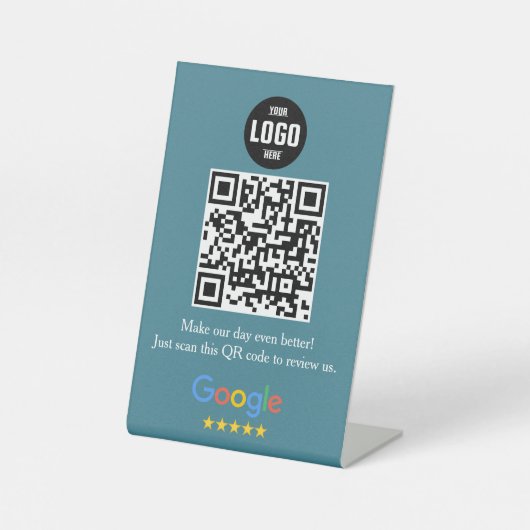 Google Review QR Code Pedestsign for Business Sockelschild (Vorderseite)
