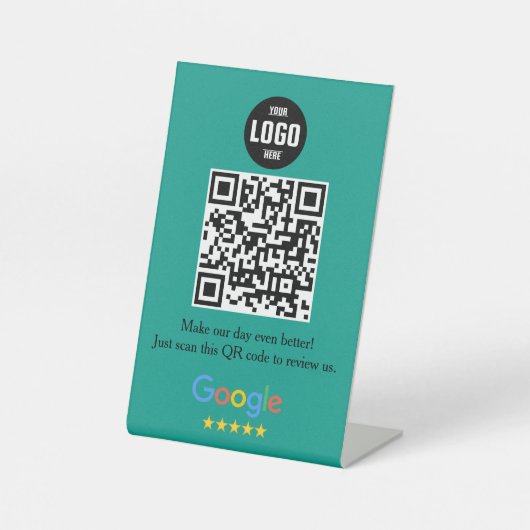 Google Review QR Code Pedestsign for Business Sockelschild (Vorderseite)