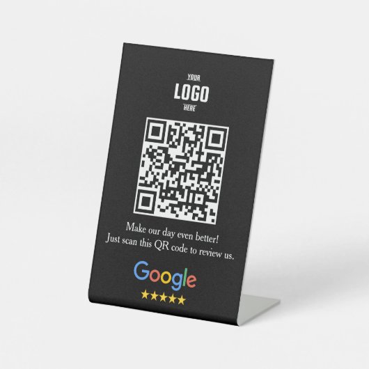 Google Review QR Code Pedestsign for Business Sockelschild (Vorderseite)