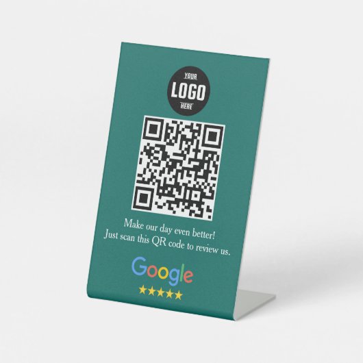 Google Review QR Code Pedestsign for Business Sockelschild (Vorderseite)