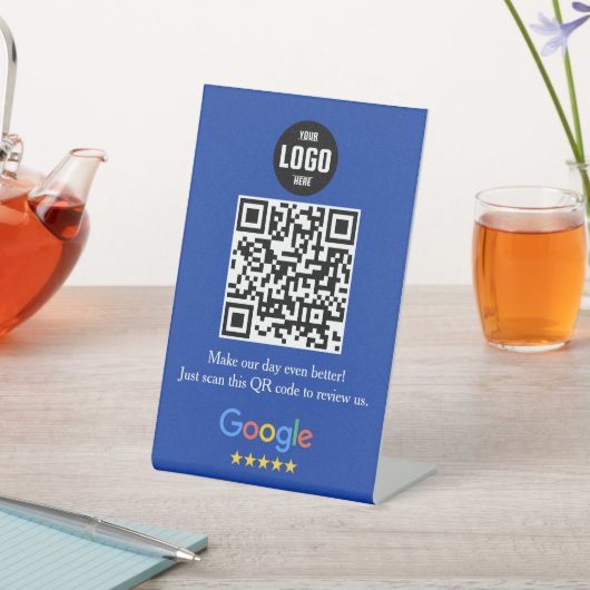 Google Review QR Code Pedestsign for Business Sockelschild (In SItu)