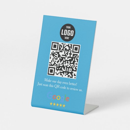 Google Review QR Code Pedestsign for Business Sockelschild (Vorderseite)