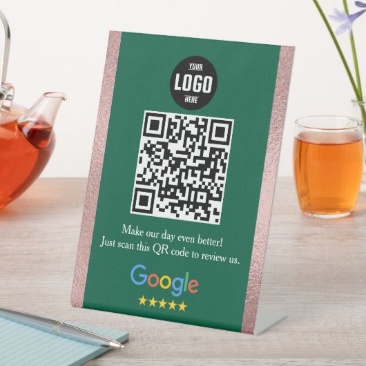 Google Review QR Code Pedestsign for Business Sockelschild (In Situ)