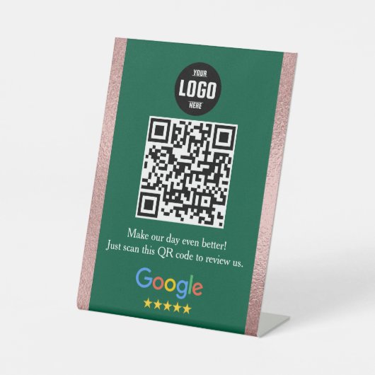 Google Review QR Code Pedestsign for Business Sockelschild (Vorderseite)