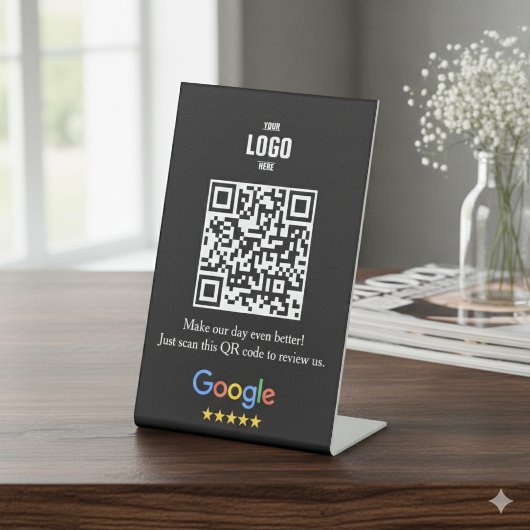 Google Review QR Code Pedestsign for Business Sockelschild