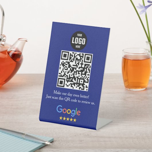 Google Review QR Code Pedestsign for Business Sockelschild (In SItu)
