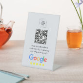 Google Review QR-Code-Podest Display-Stil Sockelschild (In SItu)