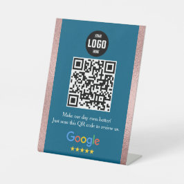 Google Review QR-Code-Podiumsschild für Unternehme Sockelschild