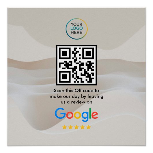 Google Review QR Code Poster | Modern Business Sig (Vorderseite)