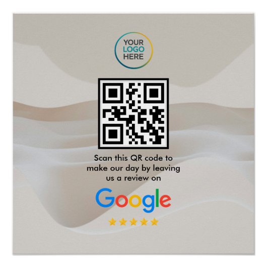 Google Review QR Code Poster | Moderne Geschäftssi (Vorderseite)