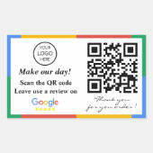 Google Review QR Code Rechteckige Aufkleber (Vorderseite)