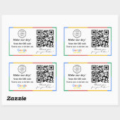 Google Review QR Code Rechteckige Aufkleber (Blatt)