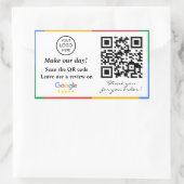 Google Review QR Code Rechteckige Aufkleber (Tasche)