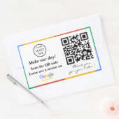 Google Review QR Code Rechteckige Aufkleber (Umschlag)