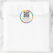 Google Review QR Code Runder Aufkleber (Tasche)