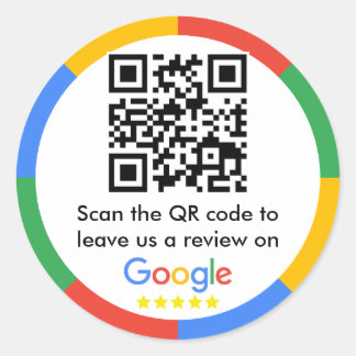Google Review QR Code Runder Aufkleber