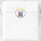 Google Review QR Code Runder Aufkleber (Tasche)
