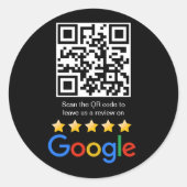 Google Review QR Code Scan Me Runder Aufkleber (Vorderseite)