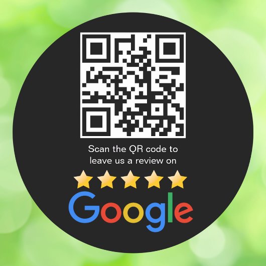 Google Review QR Code Scan Me Runder Aufkleber