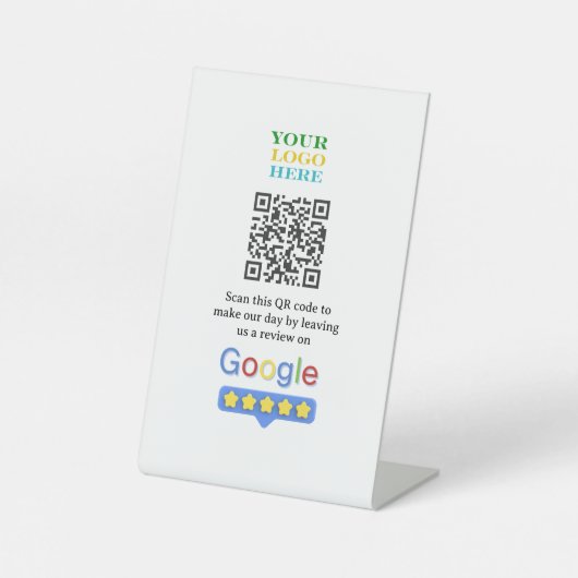 Google Review QR-Code-Schild | Benutzerdefiniertes Sockelschild (Vorderseite)