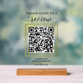 Google Review QR Code Sign - Personalisiertes Gesc Acrylschild (Neutral)
