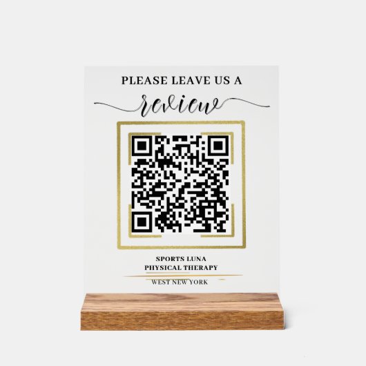 Google Review QR Code Sign - Personalisiertes Gesc Acrylschild (Vorderseite)