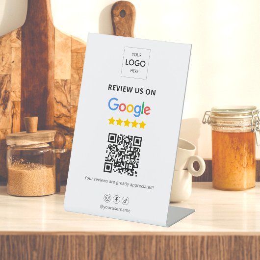 Google Review QR Code Sockelschild