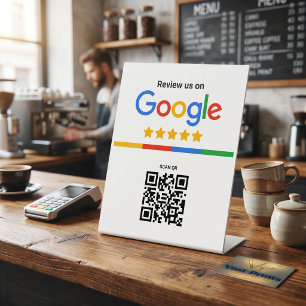 Google Review QR-Code-Standee Sockelschild
