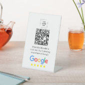 Google Review QR-Code Tischdisplay Stil Sockelschild (In SItu)