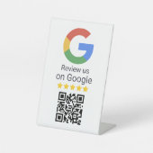 Google Review QR-Code Tischschild für Unternehmen Sockelschild (Vorderseite)