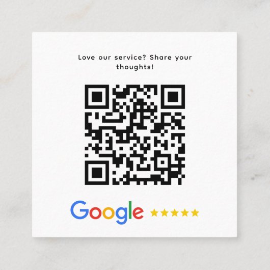 Google Review QR Code Vielen Dank Quadratische Visitenkarte (Rückseite)