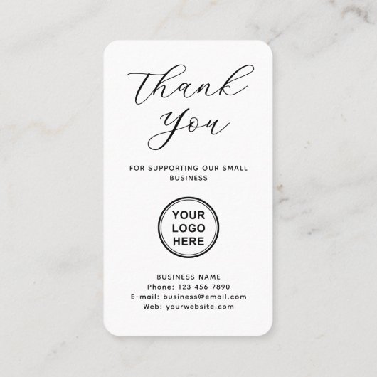 Google Review QR Code Vielen Dank Visitenkarte (Rückseite)