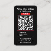 Google Review QR-Code Visitenkarte - Schwarz (Rückseite)