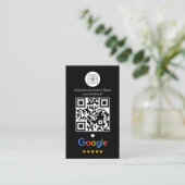 Google Review QR Danke Schwarz Visitenkarte (Stehend Vorderseite)
