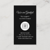 Google Review QR Danke Schwarz Visitenkarte (Rückseite)