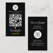 Google Review QR Danke Schwarz Visitenkarte (Vorne/Hinten)